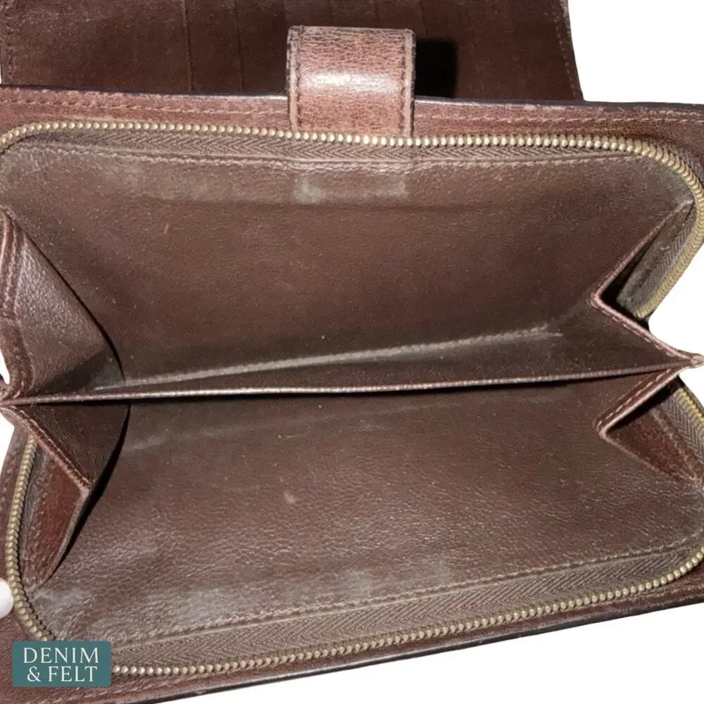 Bottega Veneta Intrecciato Brown Leather Zip Around Wallet Luxury Woven‎ Classic